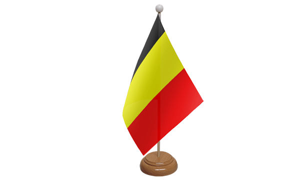 Belgium Small Flag with Wooden Stand